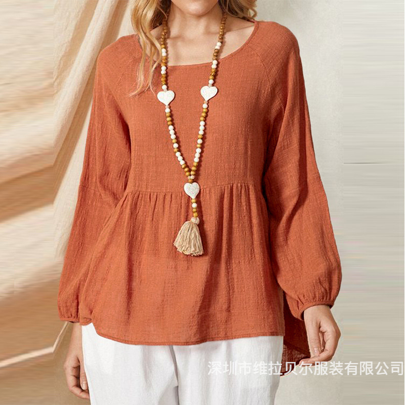 Summer Clothing Brands For Women - Loose Cotton Linen Long Sleeve Women's