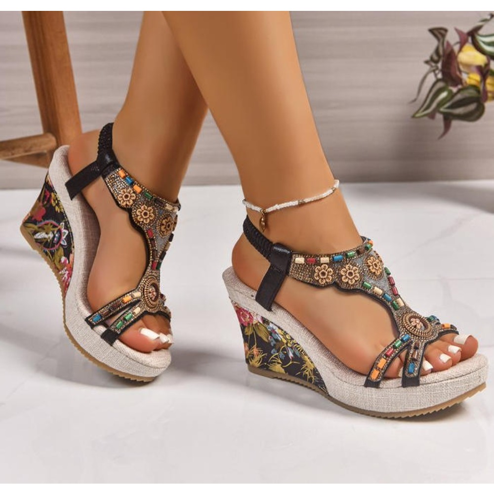 Summer Clothing Stores - Woman Leather Summer Fashion Wedge Female