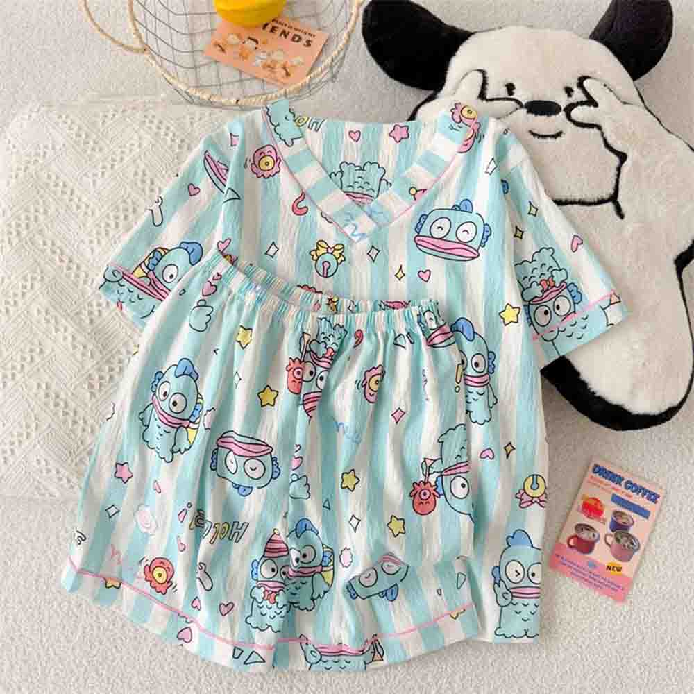 Summer Clothing Women Sale - Sanrio Hangyodon Women's Pajama Set Kawaii