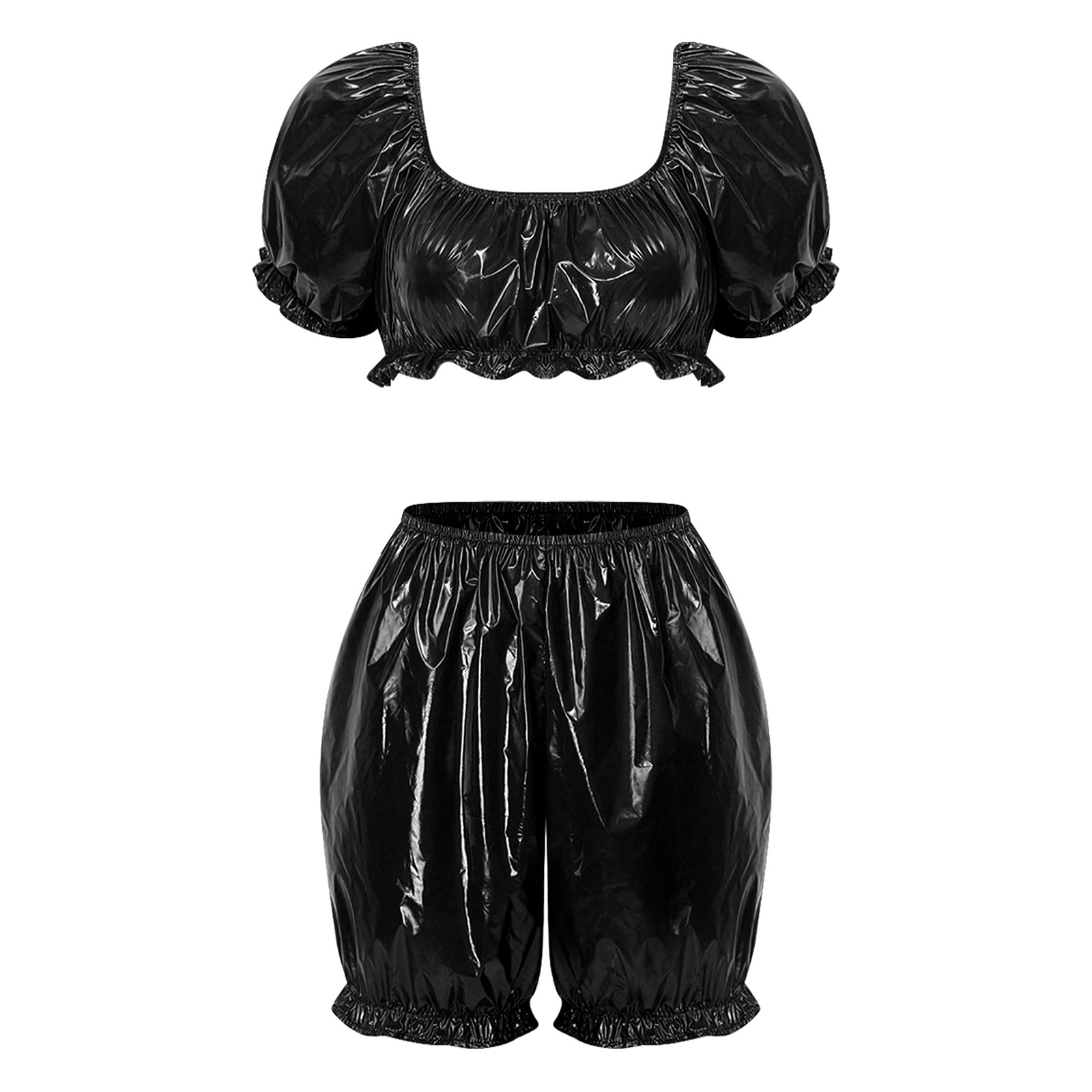 Summer Clothing Outfits - Womens Wet Look PU Leather Clubwear
