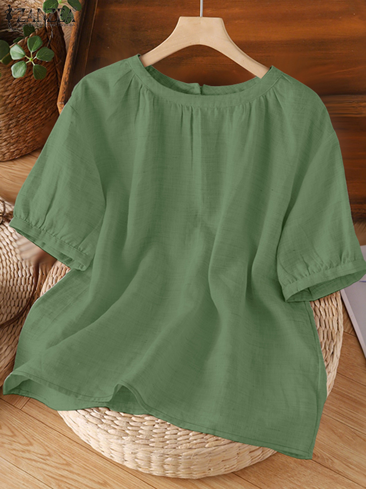 Summer Clothing Work - 2025 ZANZEA Summer Blouses Women Elegant