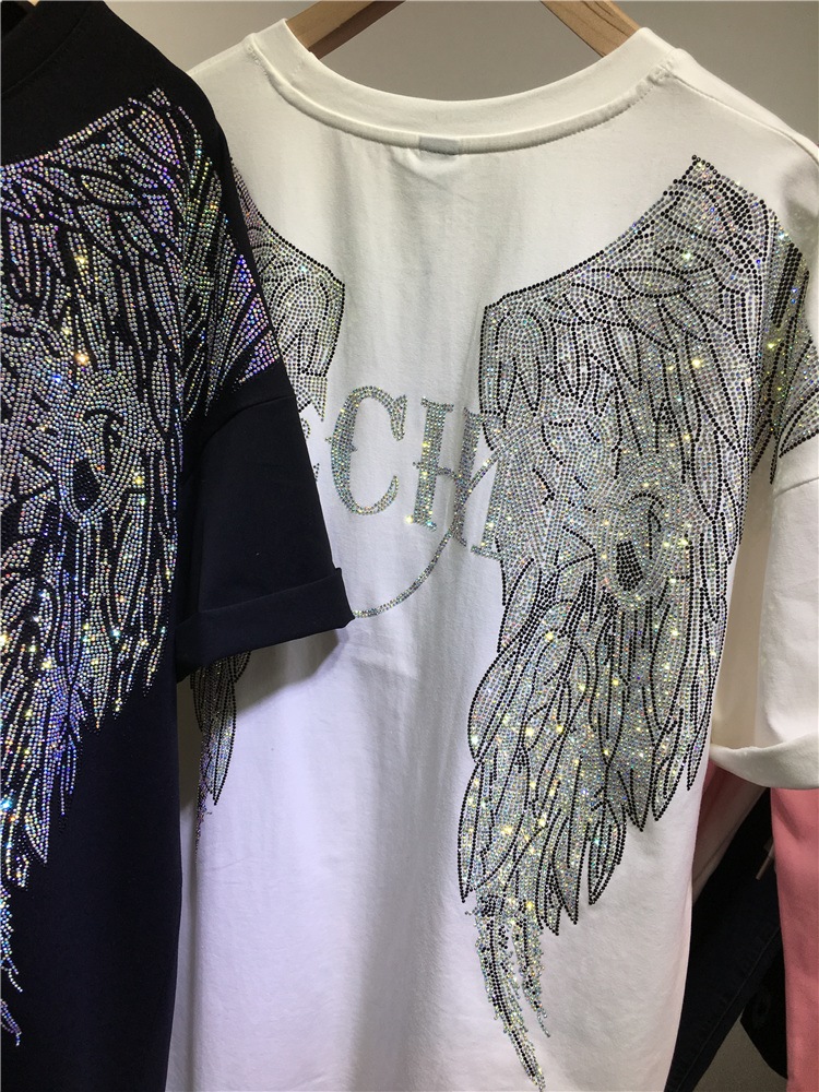 L-4XL Oversize Rhinestone Ange - Summer Clothing Brands For Women recension och pris