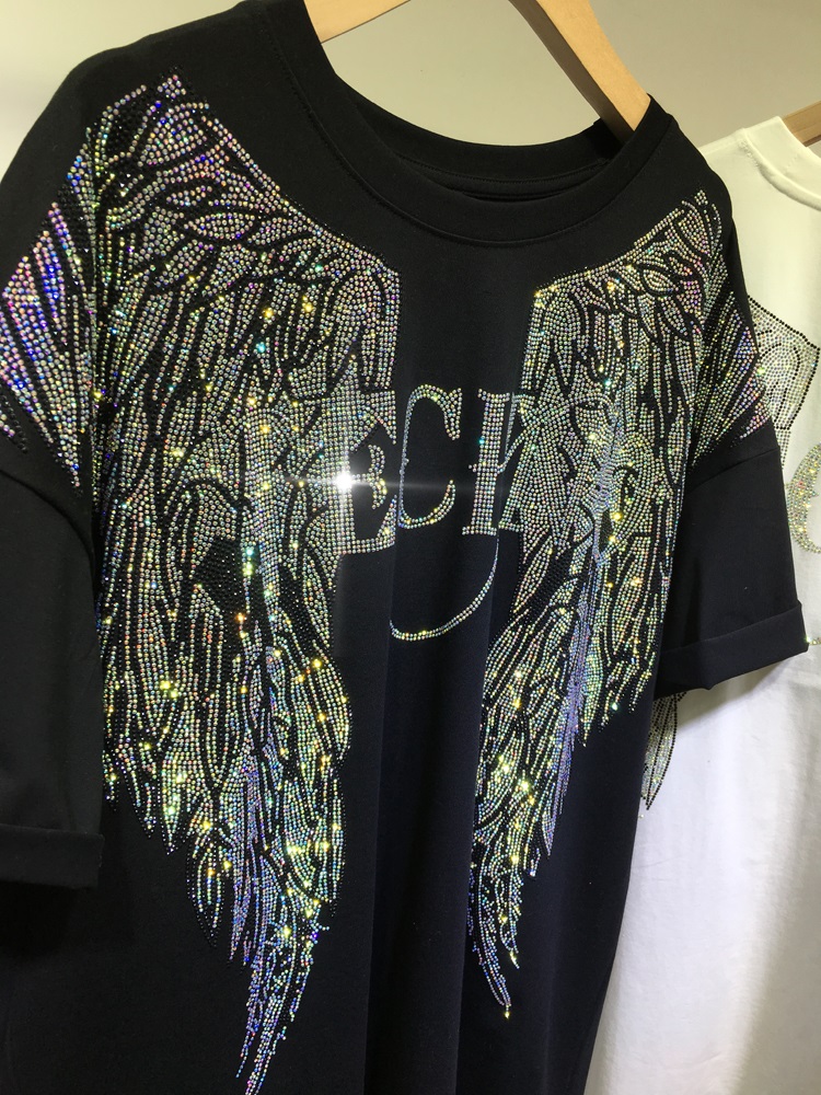 L-4XL Oversize Rhinestone Ange - Summer Clothing Brands For Women recension och pris