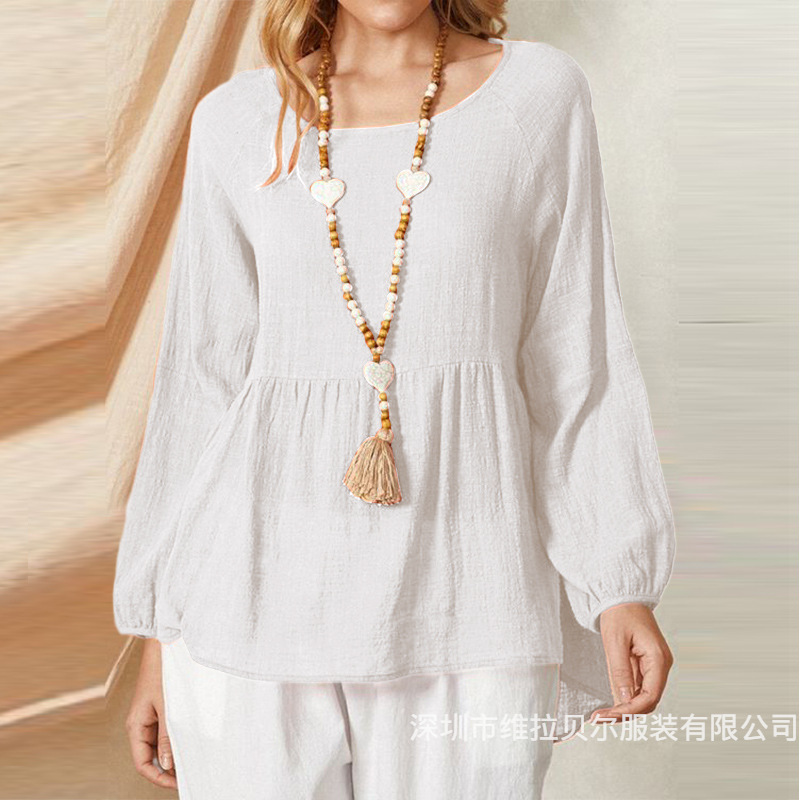 Loose Cotton Linen Long Sleeve - Summer Clothing Brands For Women recension och pris
