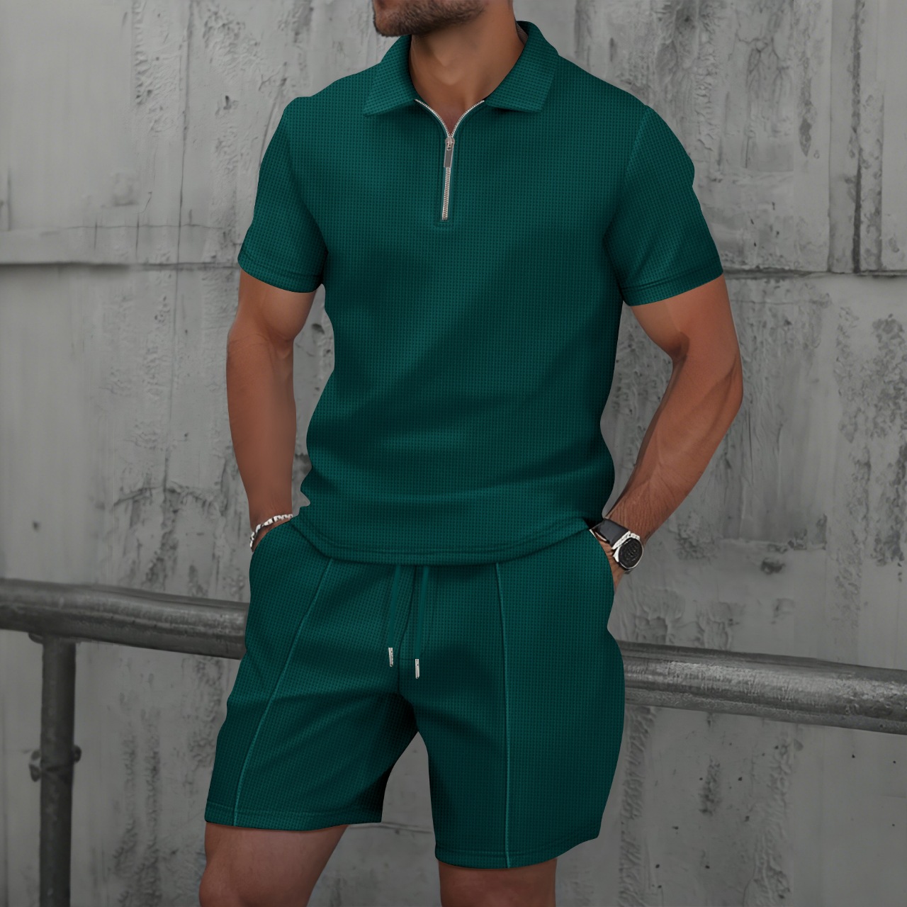 Men Waffle Quick Dry 2 Piece O - Summer Clothing Outfits recension och pris
