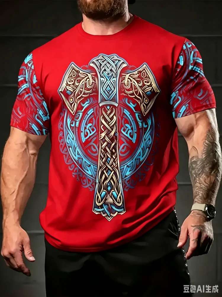 Fashion New Viking Pattern Ful - Summer Viking Clothing recension och pris