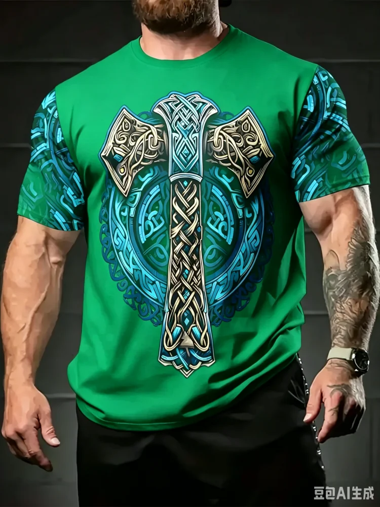 Fashion New Viking Pattern Ful - Summer Viking Clothing recension och pris