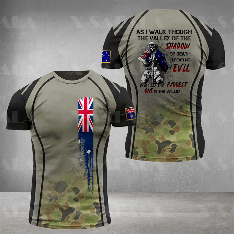 Australia Flag Skull Graphic T - Summer Clothing Australia recension och pris