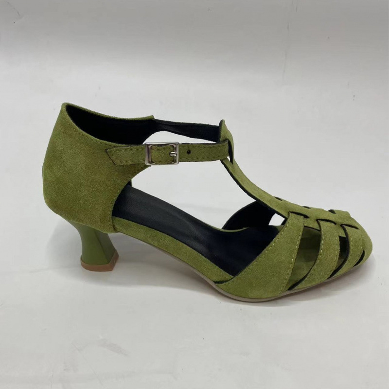 Women's Green Suede Kitten Hee - Summer Clothing Stores recension och pris