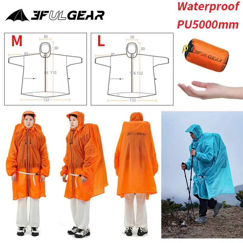3F UL GEAR Zipper Raincoat 15D - Summer Rain Clothing recension och pris