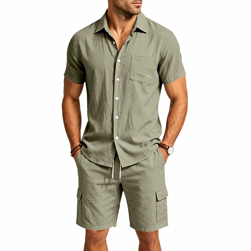 Men Summer American Linen Two  - Summer Clothing Outfits recension och pris