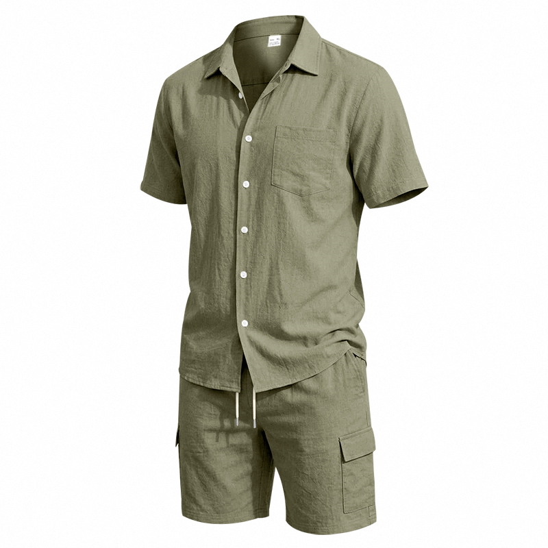Men Summer American Linen Two  - Summer Clothing Outfits recension och pris
