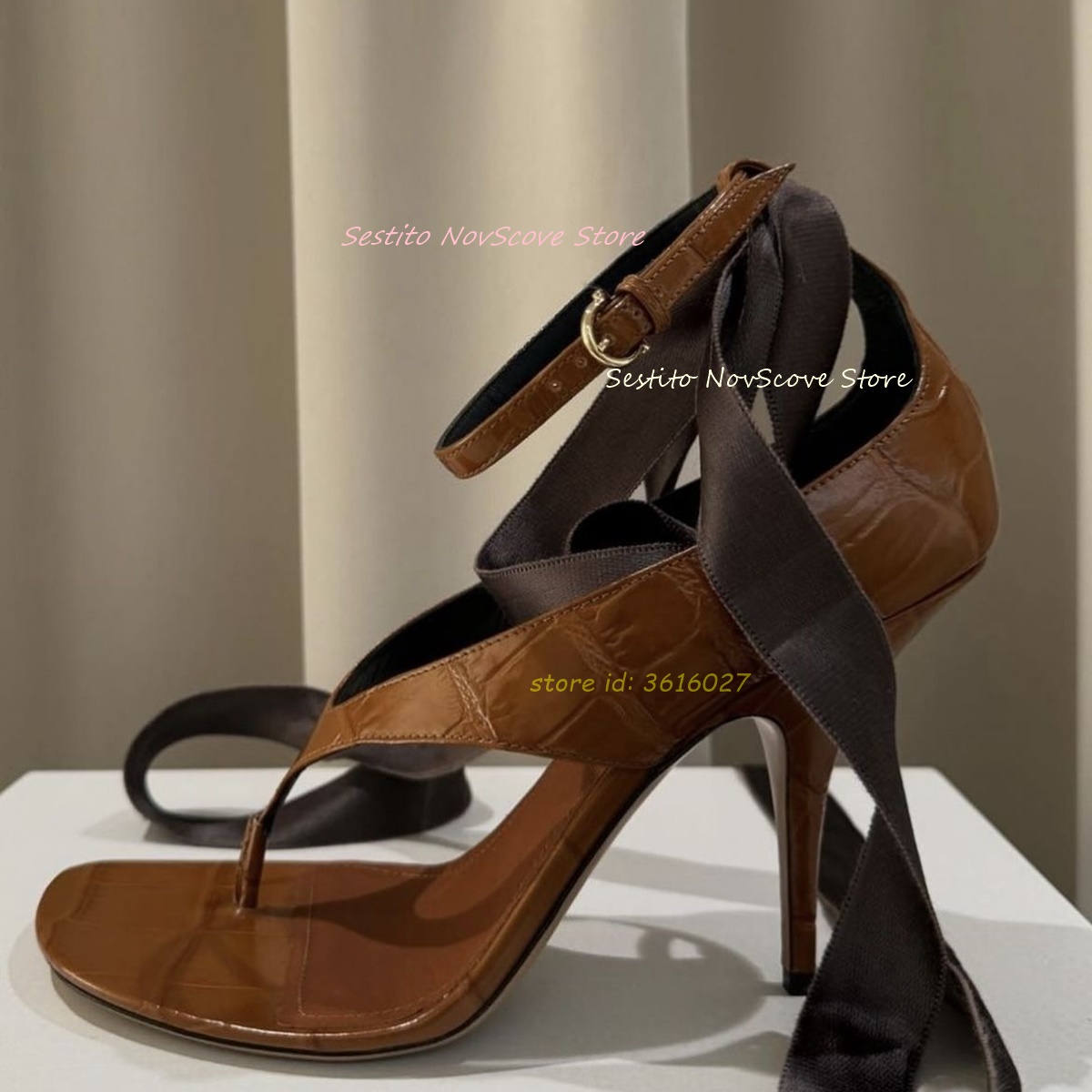 Brown Open Toe Lace Up Sandals - Summer Clothing Stores recension och pris