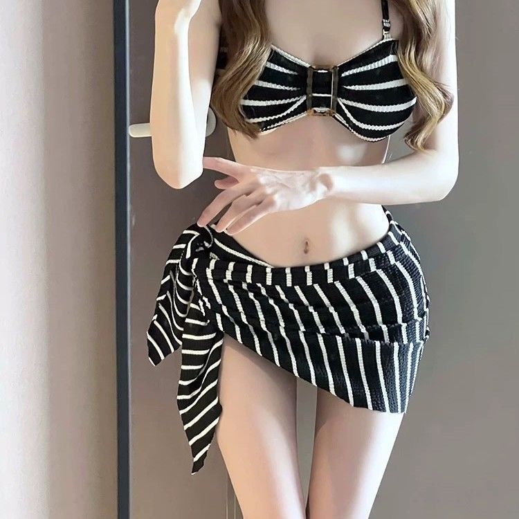 2026 New Women's Black Striped - Bikini Set Push Up recension och pris